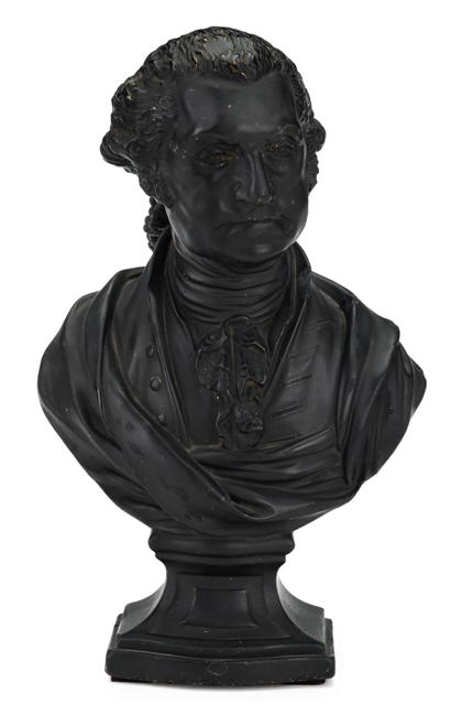 Appraisal: Painted commemorative plaster bust of George Washingtonrobert shout london circa