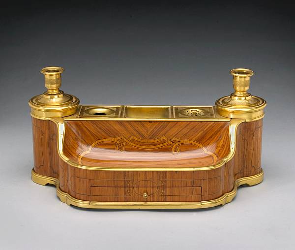 Appraisal: A German Neoclassical gilt bronze mounted kingwood inkstand late th