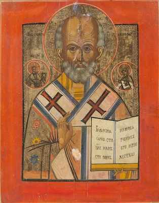 Appraisal: A Russian Icon of St Nicholas The Wonderworker ca Early