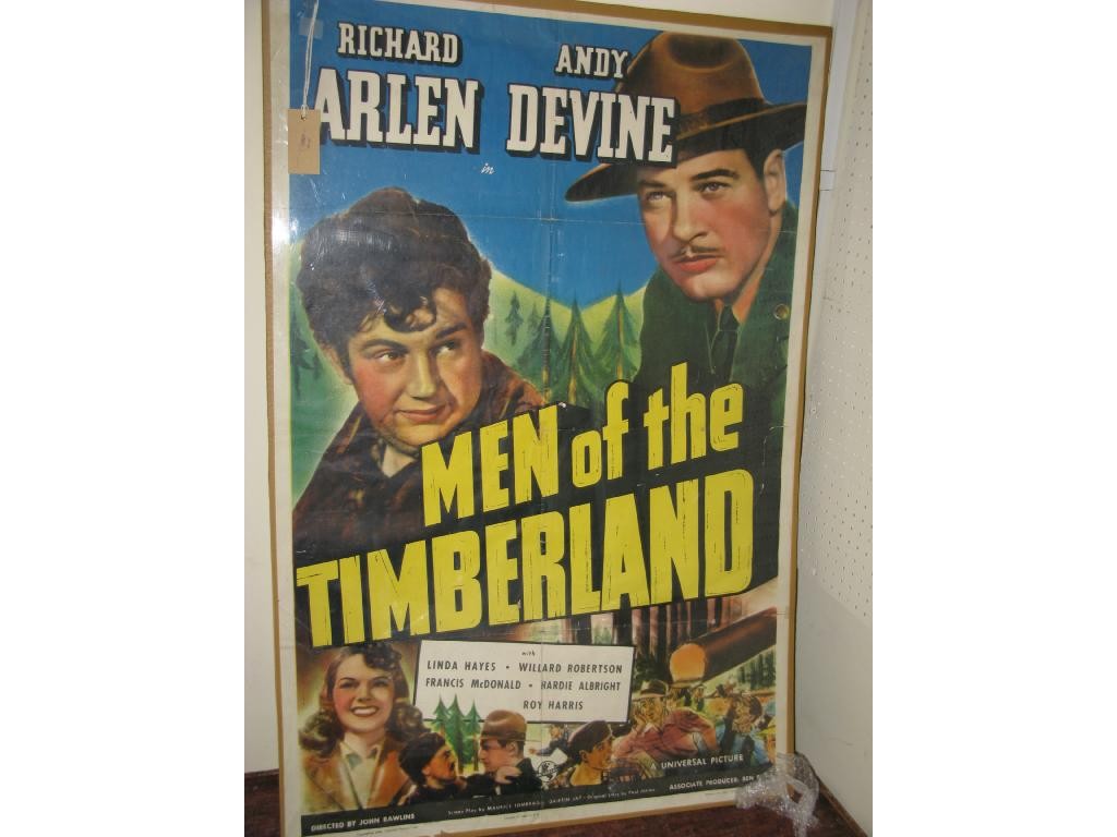 Appraisal: A 's film poster Men of the Timberland colour printed