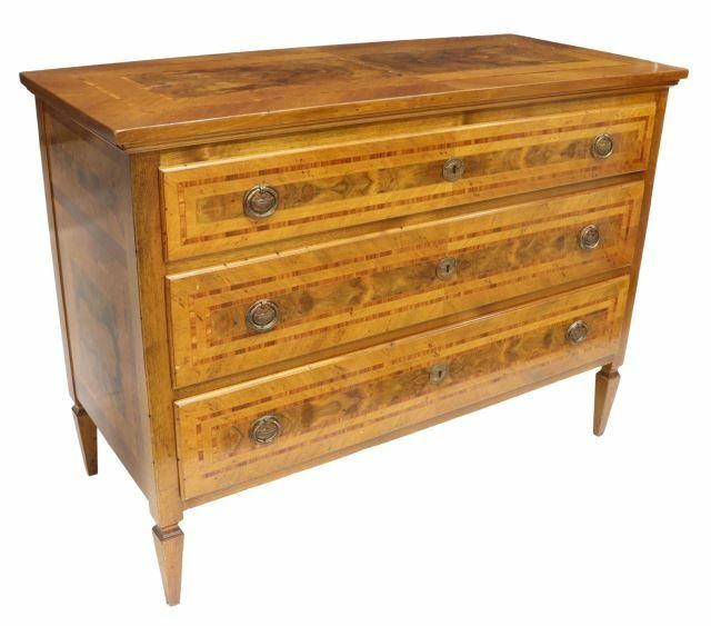 Appraisal: Italian Neoclassical style commode th c banded top with inlaid