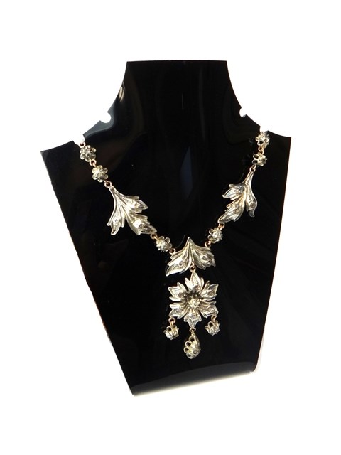 Appraisal: A diamond set necklace probably Maltese the front with a