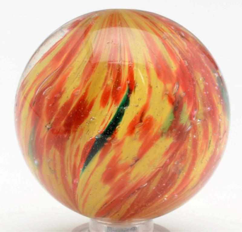 Appraisal: -Lobed Onionskin Marble Yellow base with orange spots and some