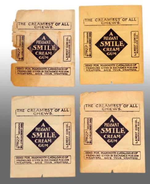 Appraisal: Lot of Smile Cream Gum Wrappers Description Circa Fading and