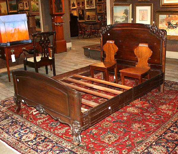 Appraisal: A Victorian mahogany bed last quarter th century height of