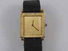 Appraisal: An ct gold Boucheron gent's wrist watch on original crocodile