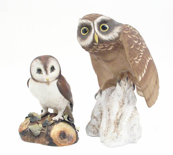 Appraisal: A Spode model of an owl and a Royal Crown