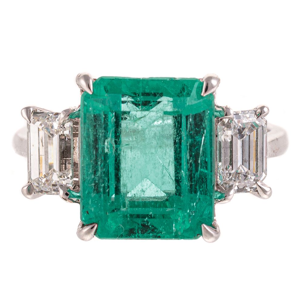 Appraisal: A Colombian Emerald Diamond Ring in K K white gold