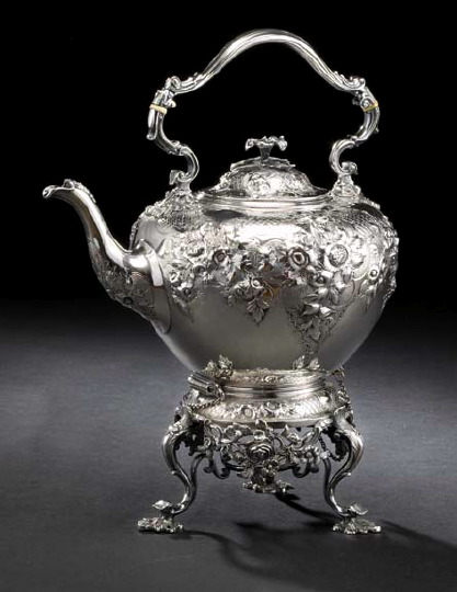 Appraisal: Good Victorian Hunt and Roskell Sterling Silver Kettle-on-Stand hallmarked London