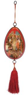 Appraisal: EXCEPTIONAL RUSSIAN LACQUER EASTER EGG A LARGE AND EXCEPTIONAL RUSSIAN