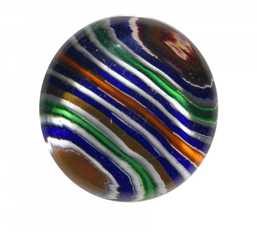 Appraisal: AN FRENCH EMBEDDED PAPERWEIGHT with low crown the ground laid