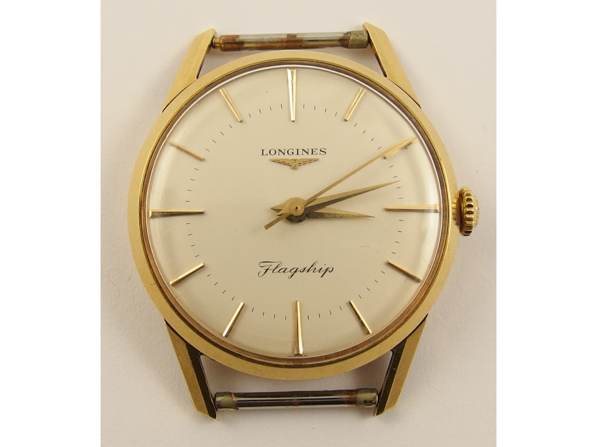 Appraisal: A gents ct gold Longines Flagship watch headthe champagne dial