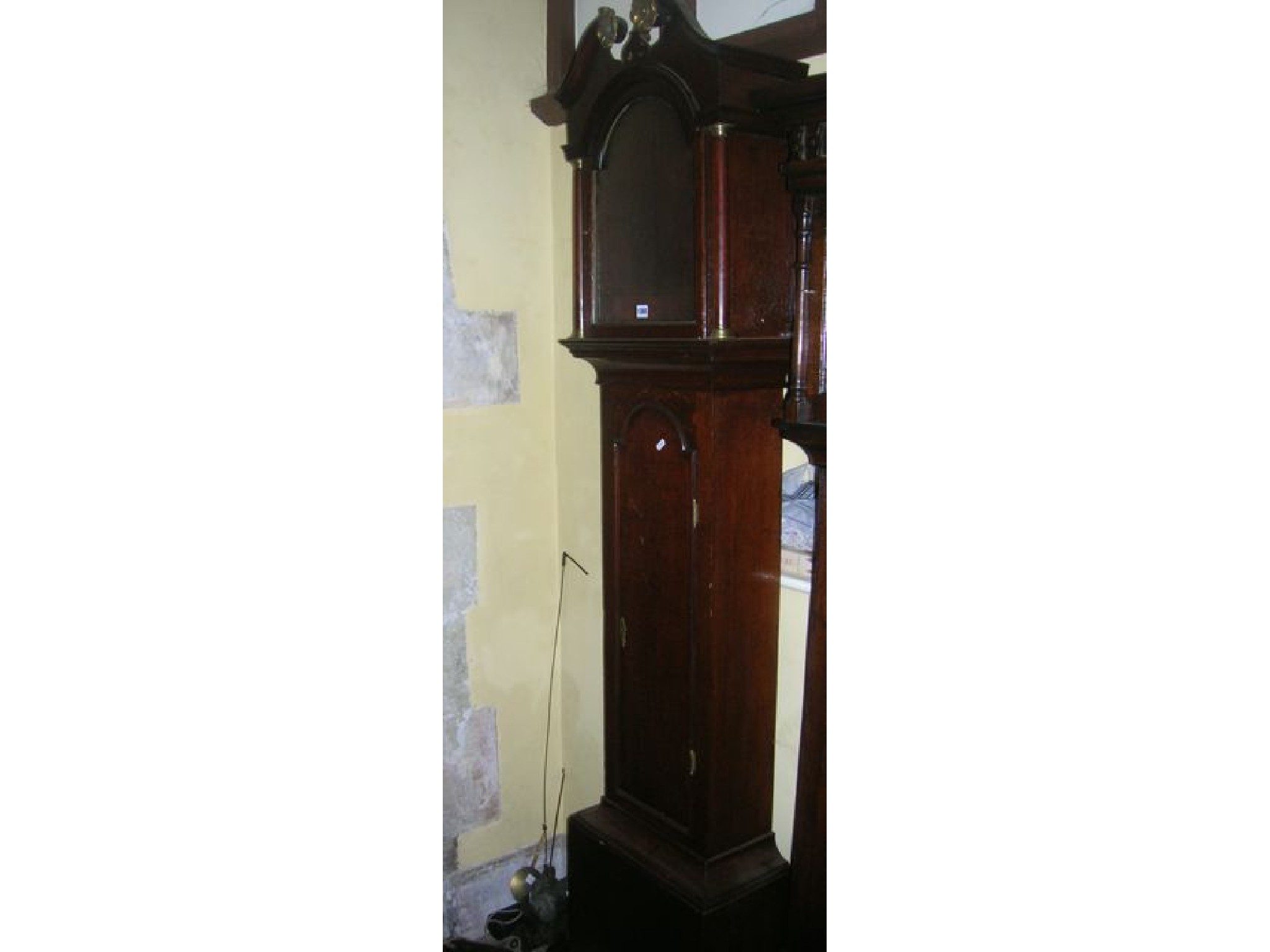 Appraisal: A Georgian oak long case clock case the trunk with