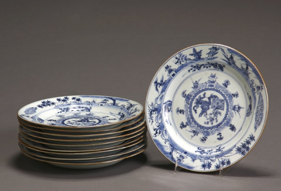 Appraisal: Set of Ten Chinese Export Blue and White Plates Early