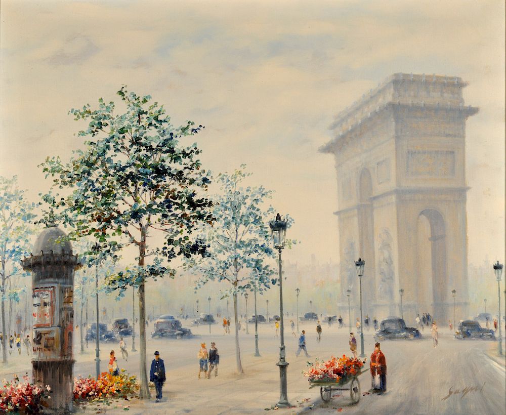 Appraisal: Paul Gagni 'L'Arc de Triomphe Paris' Oil Painting Paul Gagni