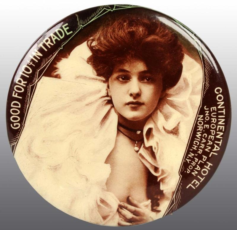 Appraisal: Celluloid Pocket Mirror Description Advertising for the Continental Hotel with