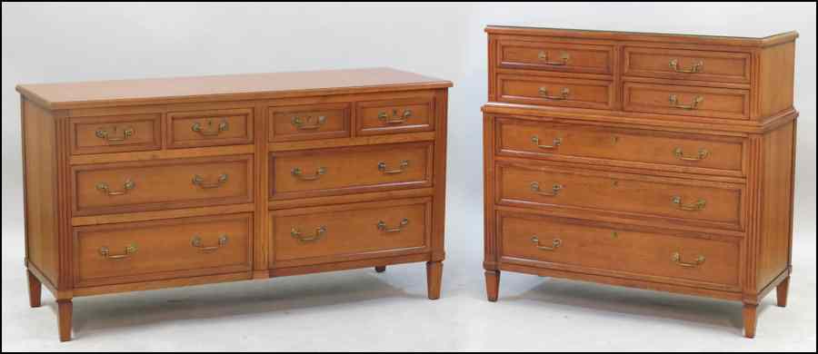 Appraisal: HENREDON EIGHT DRAWER CHEST Together with a Henredon seven drawer