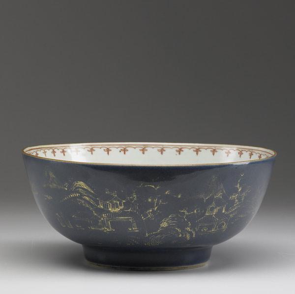 Appraisal: CHINESE EXPORT Deep bowl with landscape decoration late th C