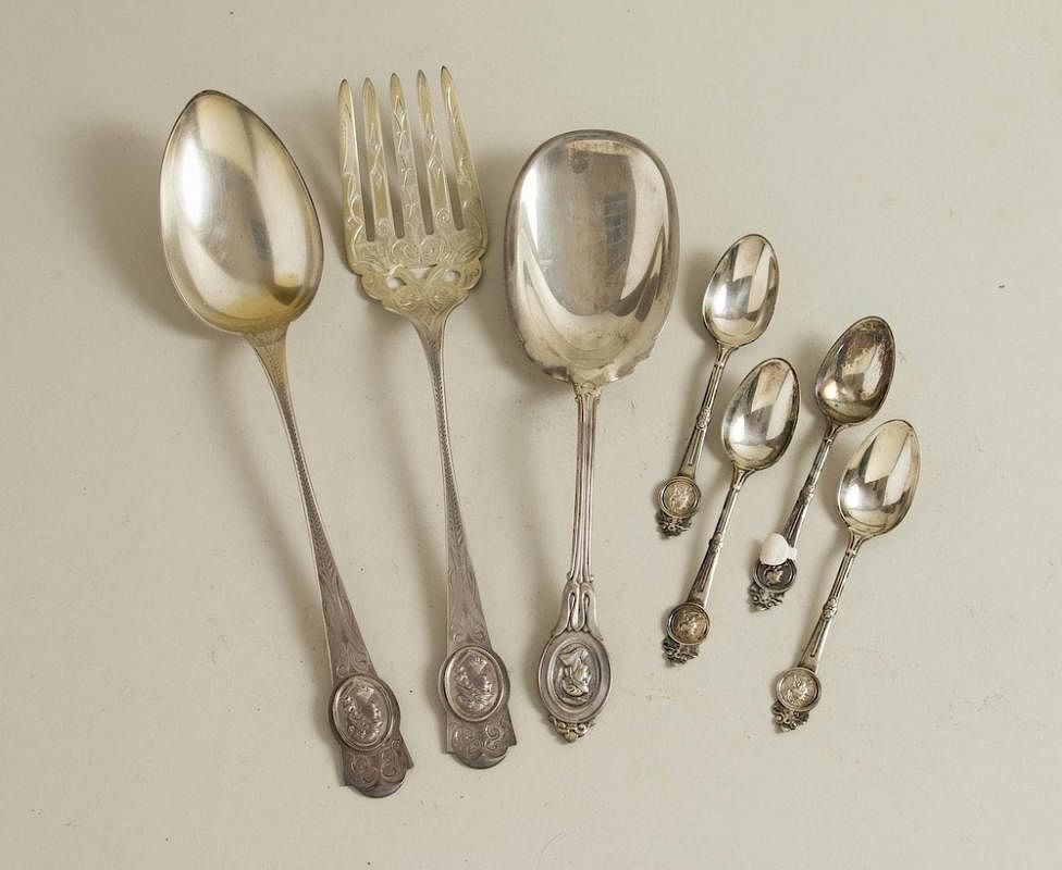 Appraisal: Silver Serving Pieces Medallion Pattern Lot of assorted silver serving