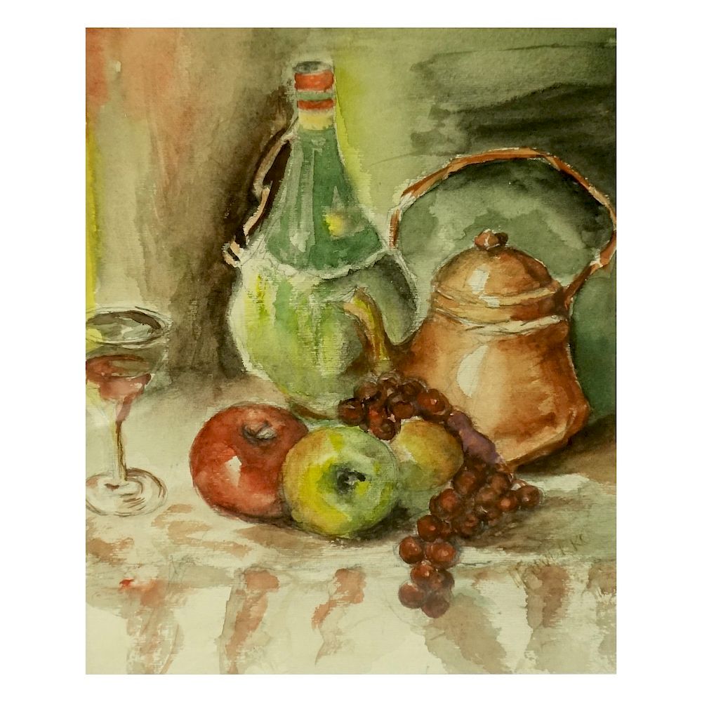 Appraisal: Still Life Watercolor 's Watercolor and Pencil on Paper Still