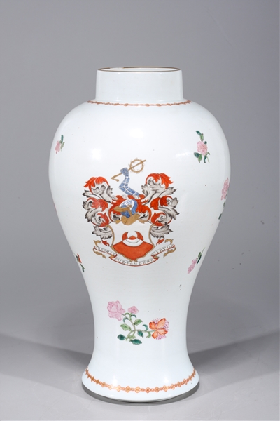 Appraisal: Chinese famille rose enameled porcelain vase with flowers crests and