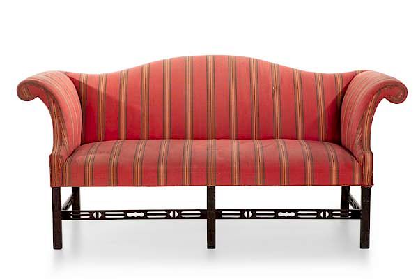 Appraisal: A George III style upholstered mahogany sofa A George III