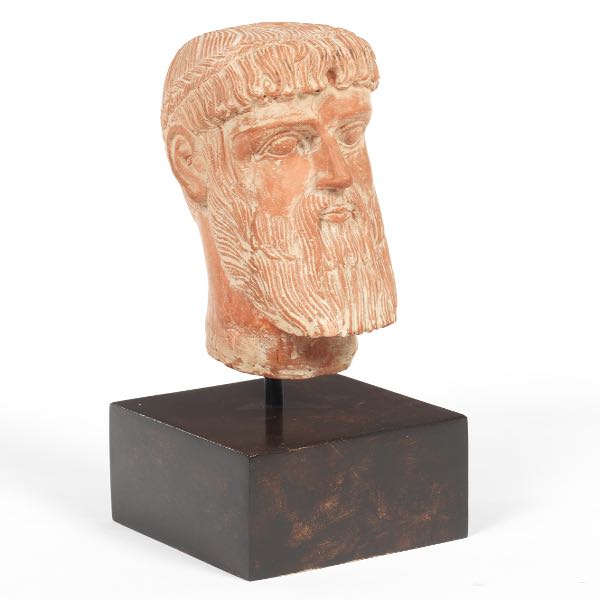 Appraisal: Terracotta Bust of Zeus x x Mounted on dowel and