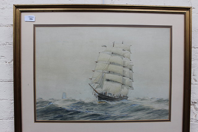 Appraisal: AN EARLY TH CENTURY SCHOOL WATERCOLOUR depicting the Cutty Sark