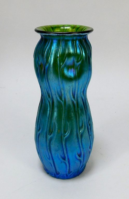 Appraisal: Loetz Neptune Silberiris Bohemian Art Glass Vase Austria th Century