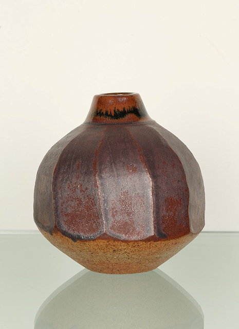 Appraisal: Janet Leach British - at Leach PotteryVaseof faceted formpartially impressed