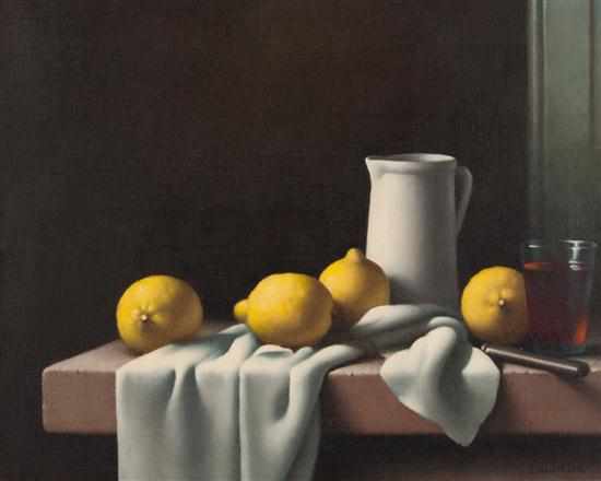 Appraisal: Christopher Cawthorne British th century Still Life with Lemons oil