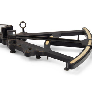 Appraisal: An English Ebony Octant th Century with swing-arm vernier the