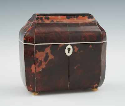 Appraisal: A Regency Tortoise Shell Clad Tea Box Tortoise shell covered