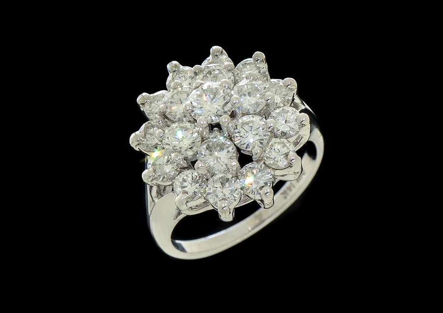 Appraisal: DIAMOND PRINCESS RING K white gold ring features one round