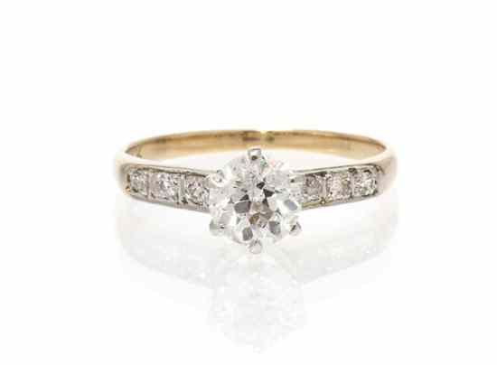 Appraisal: A Karat Yellow Gold and Diamond Ring containing one old