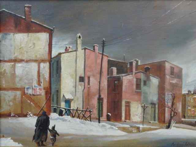 Appraisal: HOFMANN Earl Francis Oil on Masonite of a SnowyDay with