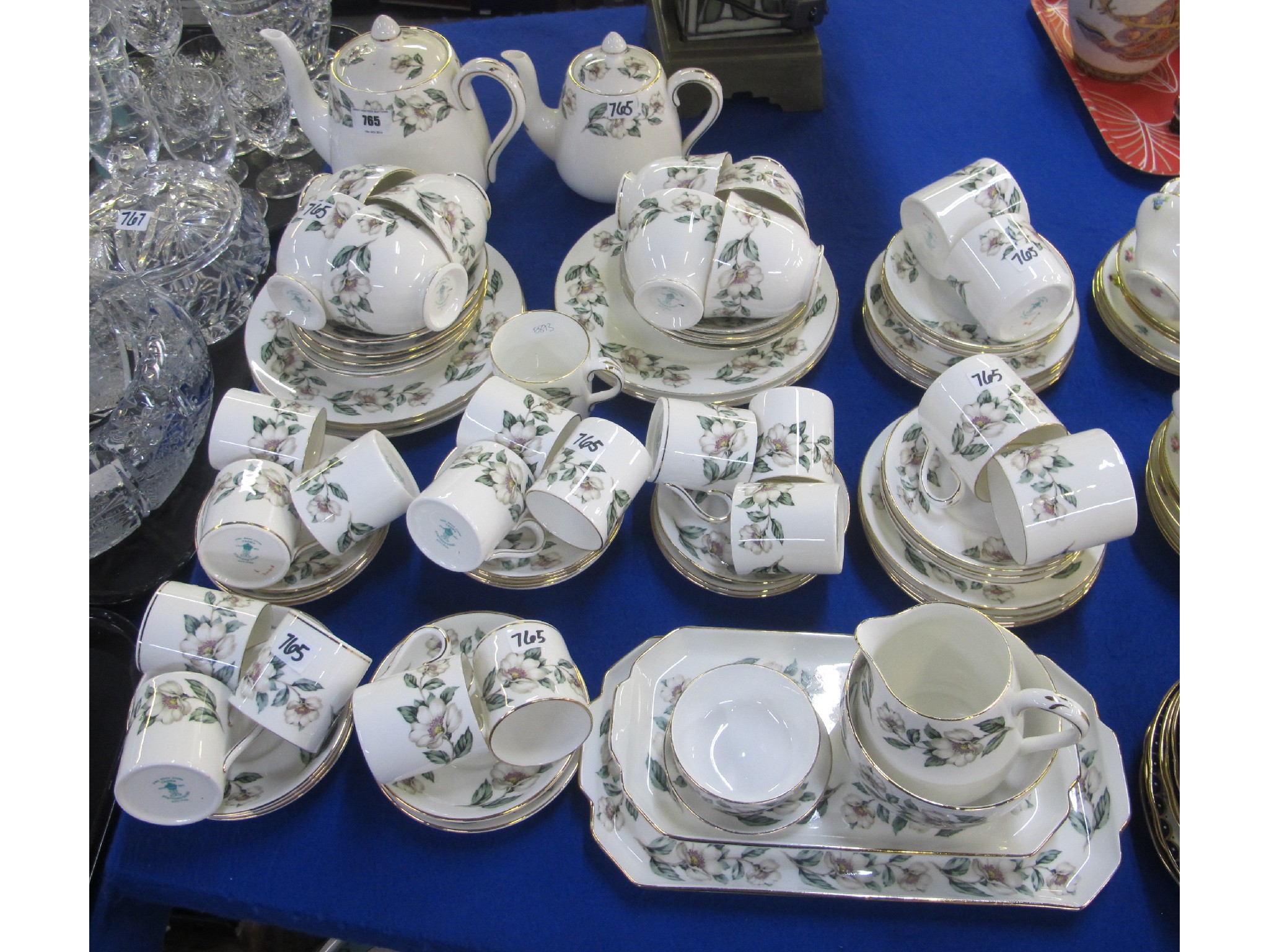 Appraisal: Crown Staffordshire tea and coffee wares decorated with white roses