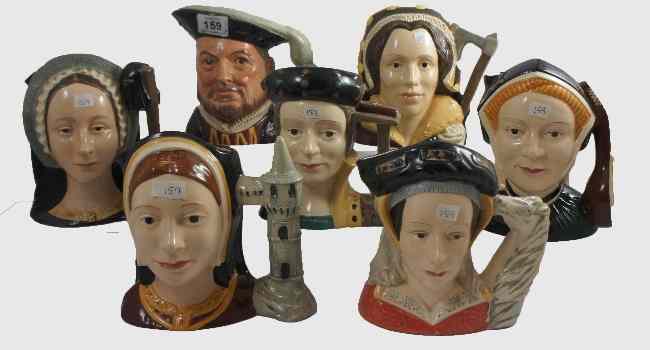 Appraisal: A collection of Royal Doulton Character Jugs Henry VIII and