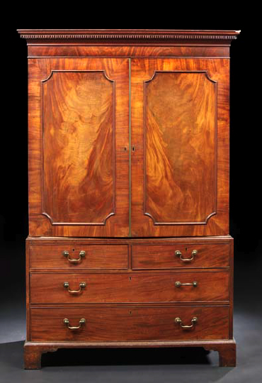 Appraisal: George III Mahogany Linen Press late th century and later