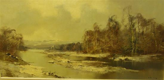 Appraisal: Ingfried Henze Morro oil painting entitled 'River Isar near Munich'