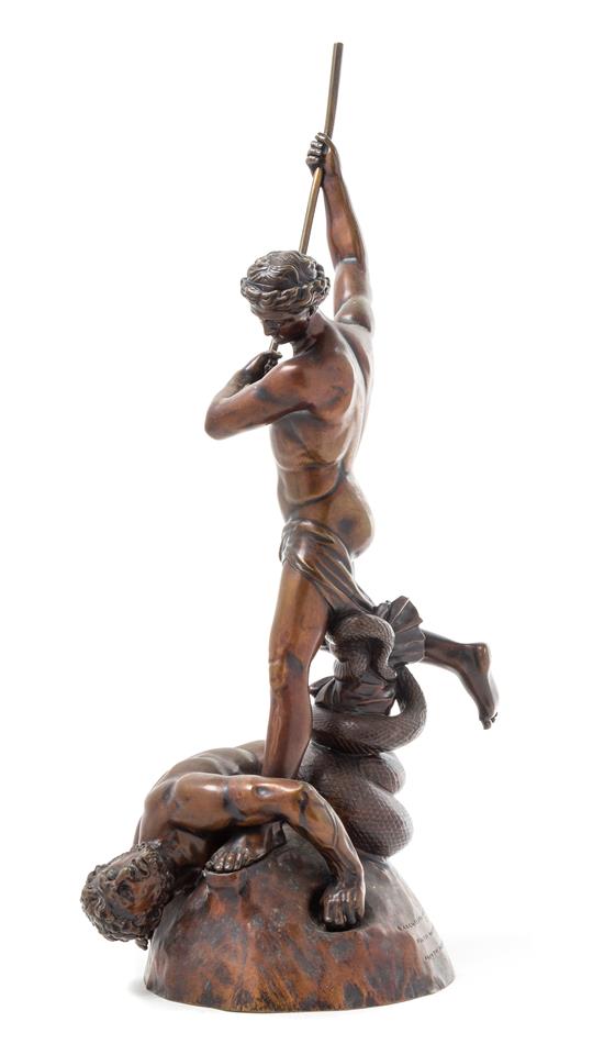 Appraisal: Sale Lot A Continental Bronze Figural Group after john flaxman