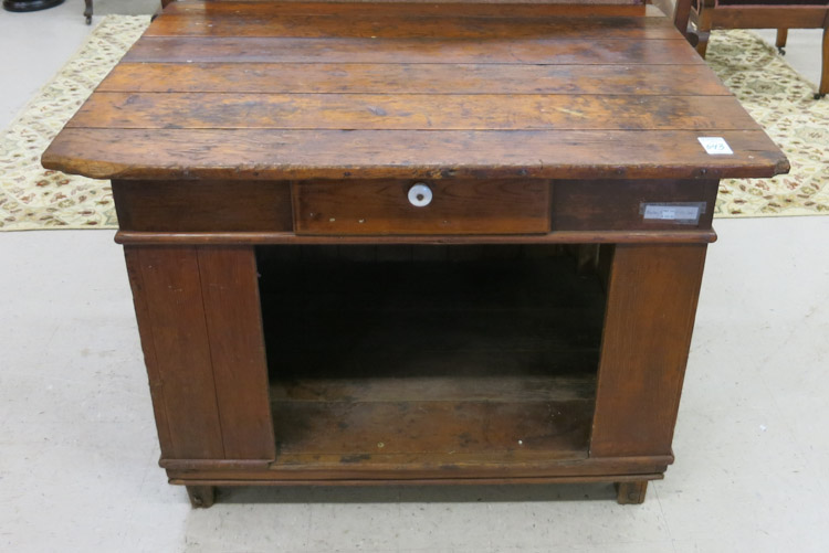 Appraisal: COUNTRY PINE KITCHEN CABINET TABLE American th century having a