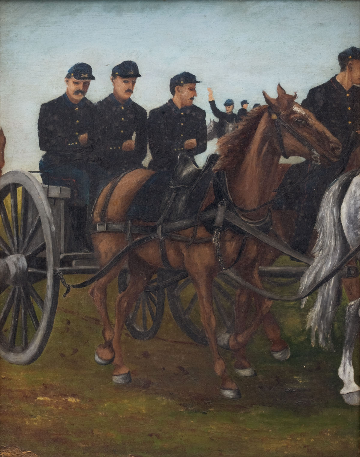 Appraisal: CIVIL WAR SCENE OF UNION SOLDIERS WITH ARTILLERY ON CAISSON