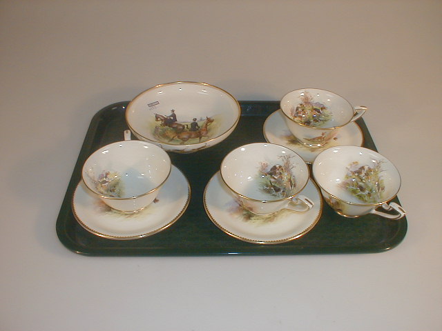 Appraisal: Three Royal Worcester tea cups and saucers a further cup