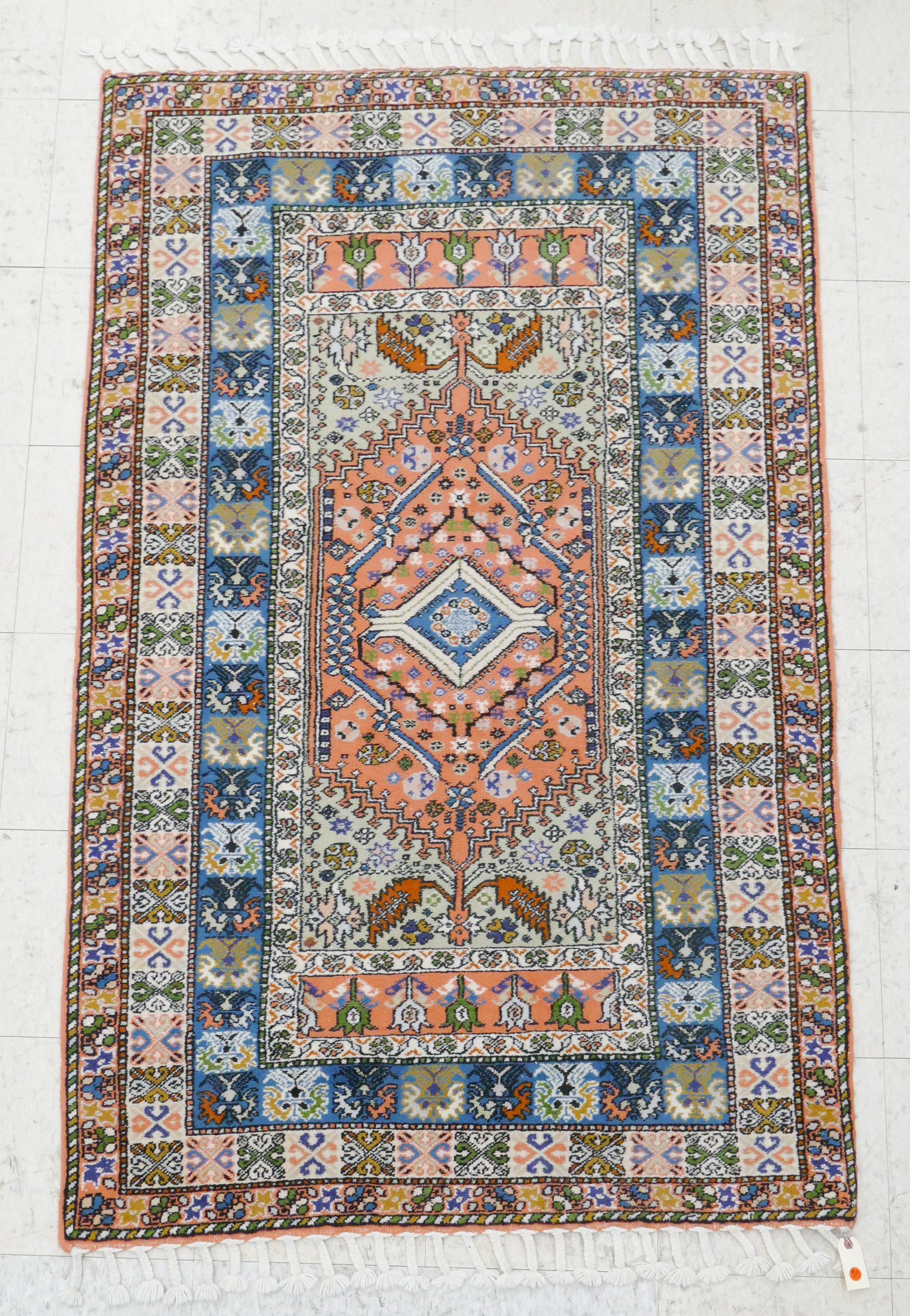 Appraisal: Moroccan Geometric Medallion Wool Rug- ' ''x '