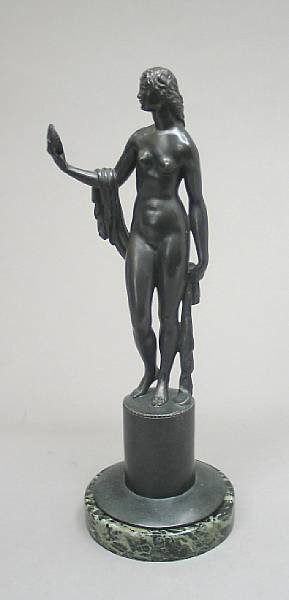 Appraisal: A Vienna patinated bronze figure of a female nude first