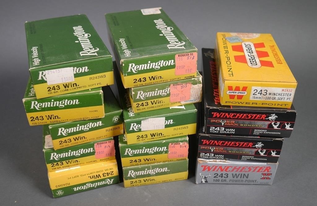 Appraisal: Lot of boxes of rounds grain Win rounds of rifle