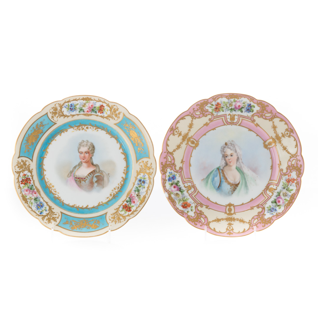 Appraisal: Two Sevres porcelain portrait plates dated each with painted portrait