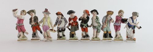 Appraisal: A part set of ten Berlin porcelain figures emblematic of