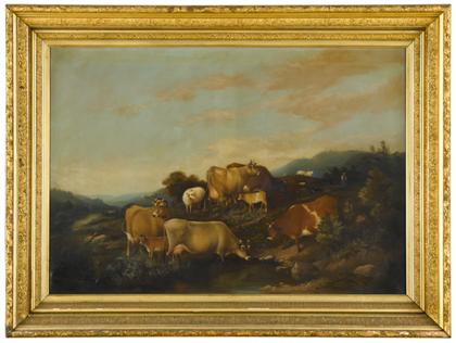 Appraisal: Susan C Waters - cows and sheep on a hillock